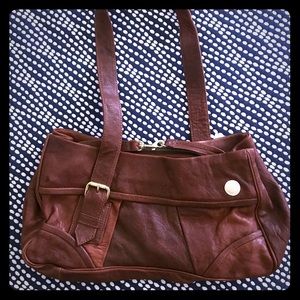 brown leather GUSTTO satchel